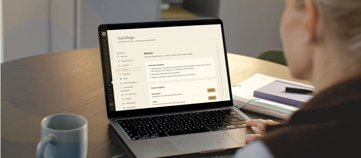 Ejerblik aktivbibliotek vist på laptop